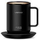 VSITOO TEMPERATURE CONTROL SMART MUG WITH MUG WARMER, ESPRESSO , 12OZ - BLACK - Like New