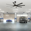 PARROT UNCLE 65" TERESA MODERN DOUBLE-SIDED BLADES CEILING FAN REMOTE - BLACK - Like New