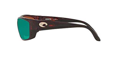 Costa Del Mar Men's Fisch Rectangular Sunglasses -Tortiose/Green Mirror - Like New