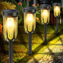 SOLARGARDEN SOLAR LIGHTS OUTDOOR 8 PACK SOLAR LIGHTS OUTDOOR WATERPROOF - BLACK - Like New