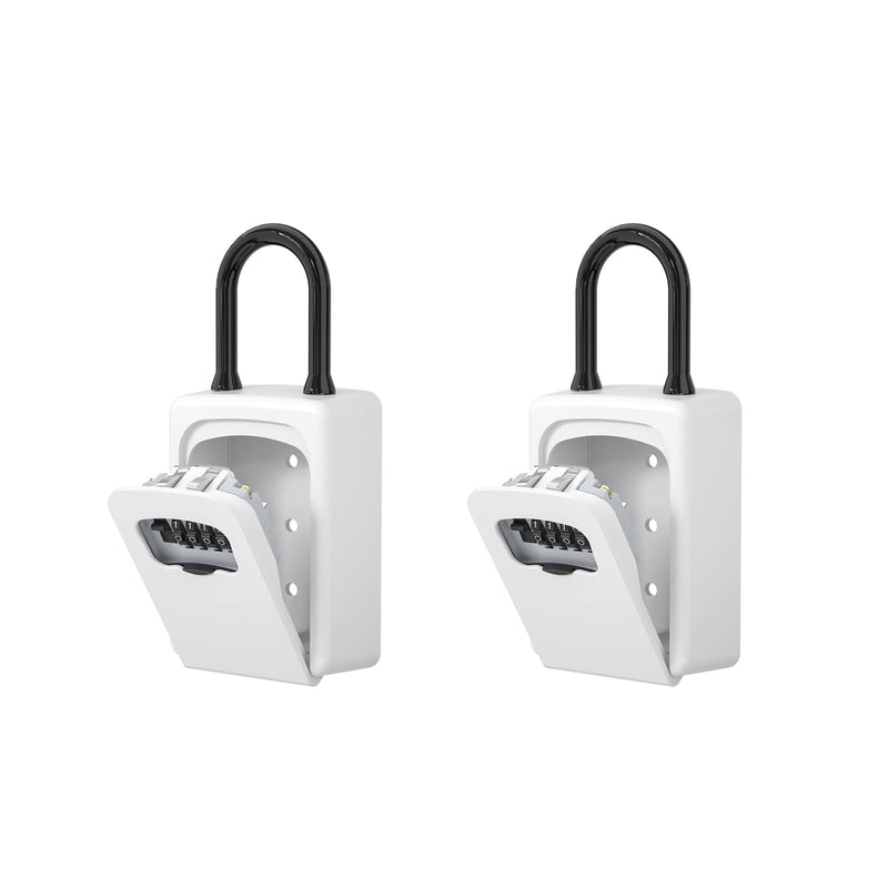 FAYLEEKO PORTABLE KEY LOCK BOX, UPGRADE CLEARLY VISIBLE NUMBERS - WHITE - Like New