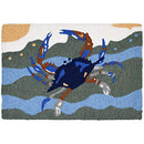 Jellybean Blue Crab Surf Indoor/Outdoor Machine Washable 20" x 30" Accent Rug - Brand New
