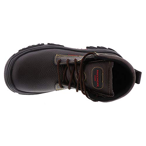 SKECHERS MEN'S BURGIN-TARLAC INDUSTRIAL BOOT, WIDE WIDTH - SIZE 12W - BROWN - Brand New