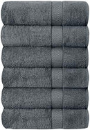 SIMPLE ELEGANCE 6-PACK PLUSH BATH TOWEL SET (27X52 INCH) - GRAY - Like New