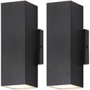 BESLOWE 2-Pack Outdoor Wall Lights, Modern LED Up and Down Lights - Black - Like New