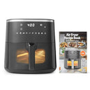 AMAZON BASICS 6-QUART DIGITAL AIR FRYER EASY VIEW WINDOW 1550W AFT0003B - BLACK - Like New