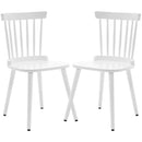 White Dining Chair Set of 2 Windsor Chairs Farmhouse Spindle Back Wood Dining - Like New