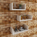 Movenord Floating Shelves Wall Mounted Set of 3 Units Made in Export Quality MDF - Like New