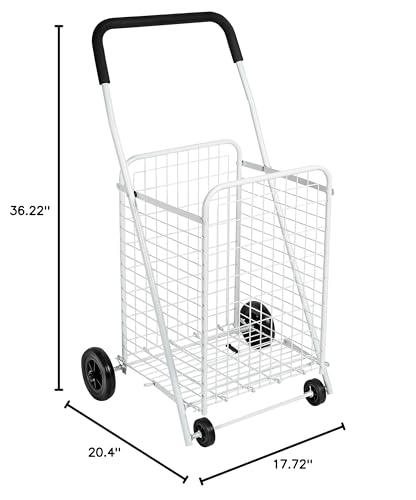 HONEY-CAN-DO WHITE FOUR WHEEL UTILITY CART, 36.875X21.25X16.75 CRT-01513 - WHITE - Brand New