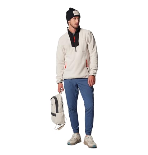 COLUMBIA MEN'S SEQUOIA GROVE HALF ZIP FLEECE DARK STONE/BLACK/SPICY PULLS - S - Brand New