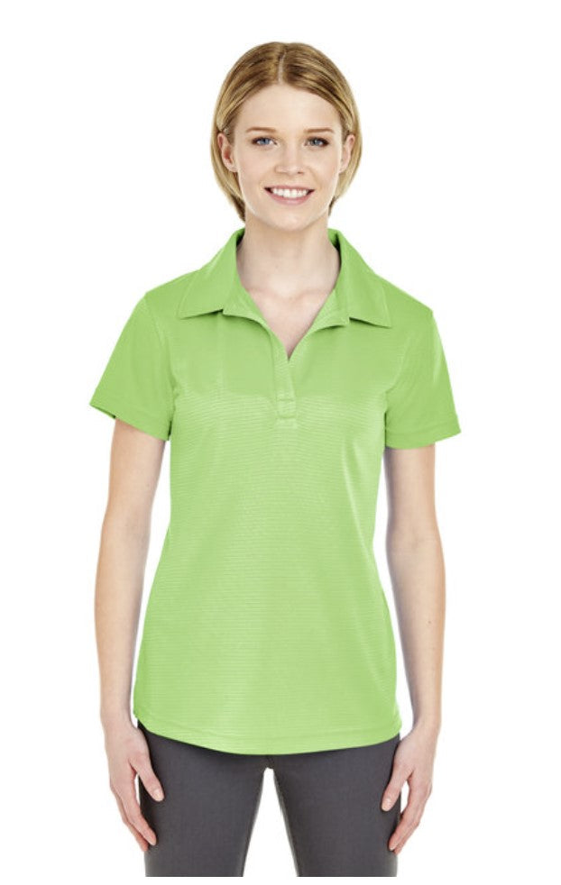 8220L UltraClub Ladies Cool & Dry Jacquard Stripe Polo New