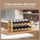 HYNAWIN 2 Tiers Bamboo Wine Rack Countertop Wine Display Stand B0C27WNV32 - Like New