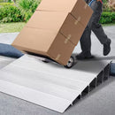 VEVOR DOOR THRESHOLD RAMP 6 IN. RISE ADJUSTABLE MODULAR ALUMINUM - SILVER - Like New