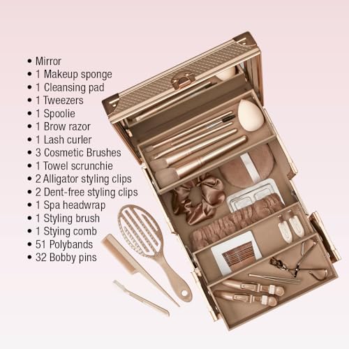 CONAIR 100-PIECE COSMETIC EXPANDABLE SHELVES PROFESSIONAL MAKEUP TRAIN BRONZE - Brand New