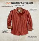 LEGENDARY WHITETAILS BUCK CAMP FLANNEL LONG SLEEVE BUTTON DOWN -HEATHER-LARGE - Brand New