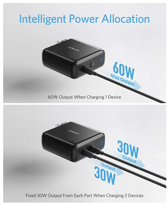 Anker 60W 2-Port USB C Charger A2029 - Like New