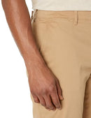 AMAZON ESSENTIALS MEN'S CASUAL STRETCH CHINO PANT SIZE MEN 31WX32L-DARK KHAKI - Brand New