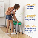 ECR4KIDS DAISY STACKABLE STOOL SET FLEXIBLE SEATING EMERALD 8-PIECE EMERALD - Like New