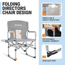KingCamp Folding Camping Chair, Heavy Duty Director's Seat, MediumGrey - Brand New