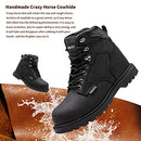 TOSAFZXY WORK SAFETY BOOTS MEN DURABLE CRAZY-HORSE LEATHER STEEL TOE - SIZE 11 - Brand New