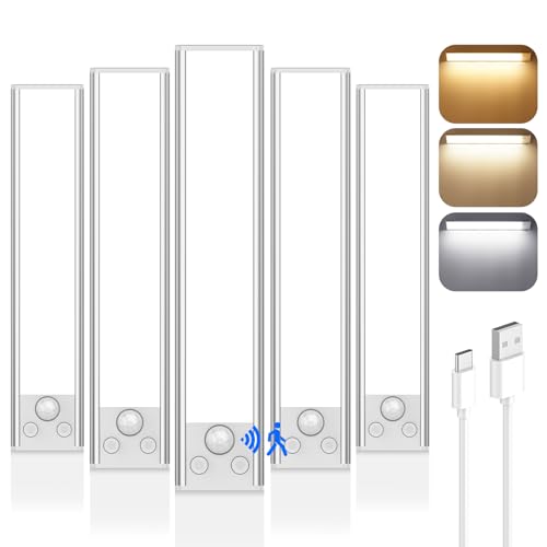 VERRON 5-PACK UNDER CABINET LIGHTING 2000MAH RECHARGEABLE 3 COLOR TEMPS WHITE - Like New