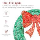 Best Choice Products 36in Pre-Lit Outdoor Christmas Wreath Decoration - Like New