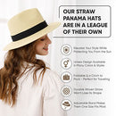 Livingston Fashionable Wide Brim Straw Panama Hat for Women & Men - Like New