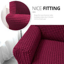 NICEEC LOVESEAT SLIPCOVER 1 PIECE EASY FITTED SOFA COUCH COVER - BURNGUNDYRED - Like New