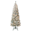 NATIONAL TREE COMPANY FIRST TRADITIONS PRE-LIT ACACIA FLOCKED TREE 6 FT - WHITE - Like New