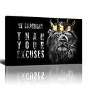 Baveqas Quotes Animal Lion Wall Art Gift Men Encouraging Gold Wall Art 16x24in - Brand New