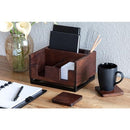 REALSPACE CADIA WOOD/METAL DESKTOP ORGANIZER COASTERS 8-3/4" X 7" OD01-001O - Like New