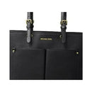 MICHAEL KORS JET SET VEGAN LEATHER DOUBLE POCKET TOTE - BLACK/SILVER - Like New