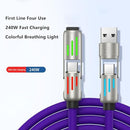 Pursuit 4-in-1 240w Superfast 4ft Charging Cables Dodorado/Glowflip - Black - Like New