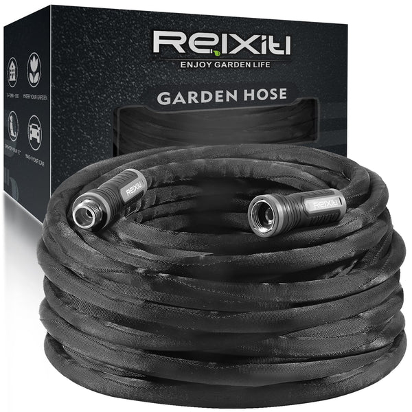 RELXITL NON-EXPANDING GARDEN HOSE 75FT FLEXIBLE BURST-RESISTANT - BLACK - Like New