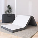 BedStory Tri Folding Mattress with Carry Bag, Bamboo Charcoal 4" Queen - Black - Brand New