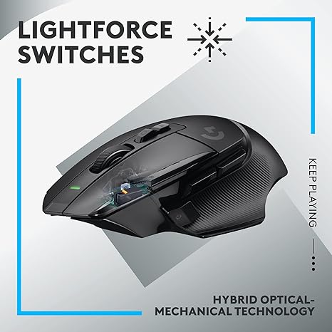 Logitech G502 X Lightspeed Wireless Mouse LIGHTFORCE Mechanical Switches - Black Like New