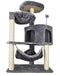 YUNIQUE CAT TREE WITH CAT CONDO AND BIG HAMMOCK - GRAY - Like New