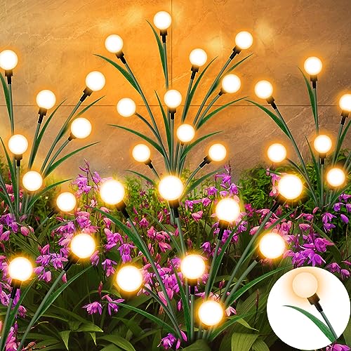 ONTROAD SOLAR GARDEN LIGHTS, LED SOLAR FIREFLYLIGHTS, 2 PACK, WARM WHITE Like New