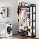 ZERDER CLOTHES RACK HEAVY DUTY GARMENT RACK FOR CLOTHES ZER-010 - RUSTIC BROWN - Like New