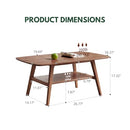 BAMSKOV SOLID WOOD 2-TIER COFFEE TABLE FOR LIVING ROOM WALNUT 39.37" B-H83J08 - Like New
