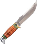 REMINGTON STACKED LEATHER 10" FIXED BLADE W/BRN LTHR SHEATH - BROWN - Like New