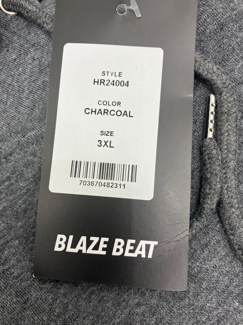 BLAZE BEAT SWEATSHIRT JACKET WITH FRONT POUCH - SIZE 3XL - CHARCOAL - HR24004 - Brand New