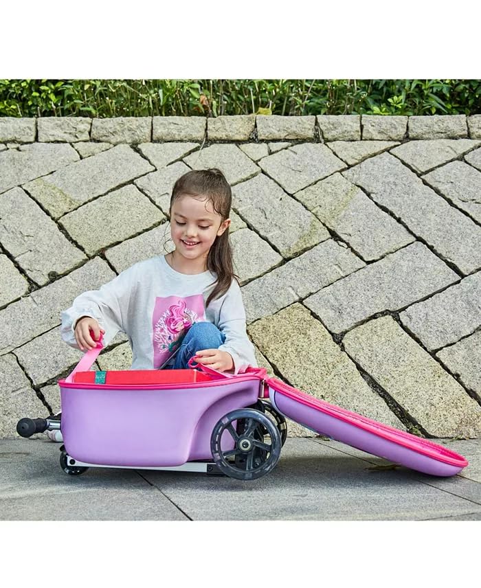GOPOWERBIKE GO VOYAGE KIDS 2-IN-1 LUGGAGE SCOOTER 3-WHEEL LIGHT UP WHEELS PINK - Like New