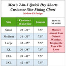 JUMP START MEN'S 2 IN 1 STRETCH GYM RUNNING SHORTS WITH LINER - GRAY - SIZE M - Brand New