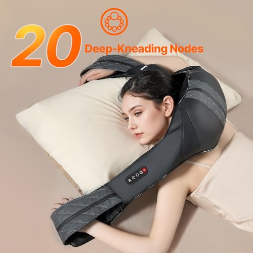 ELOMOL Neck Shoulder Massager with Heat CORDLESS BACK AND NECK MASSAGE - BLACK - Like New
