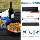 GROPE PORTABLE CAMPING TABLE WITH ALUMINUM TOP - BLACK - Like New