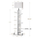 GUJIAM 7 Tier Bookshelf with Storage Light for Living Room, Bedroom - White - Like New