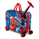 FAST FORWARD MARVEL KID'S SPIDERMAN HARDSIDE CARRY ON RIDE-ON SUITCASE, RED/BLUE - Like New