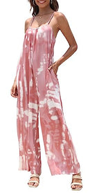 FKEEP WOMEN'S LOOSE V NECK SLEEVELESS ADJUSTABLE SPAGHETTI B-PINK SIZE 2XL - Like New