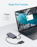 ANKER 10-IN-1 USB C HUB DUAL-DISPLAY USB-C DOCKING STATION 4K A83C2 - GRAY - Like New